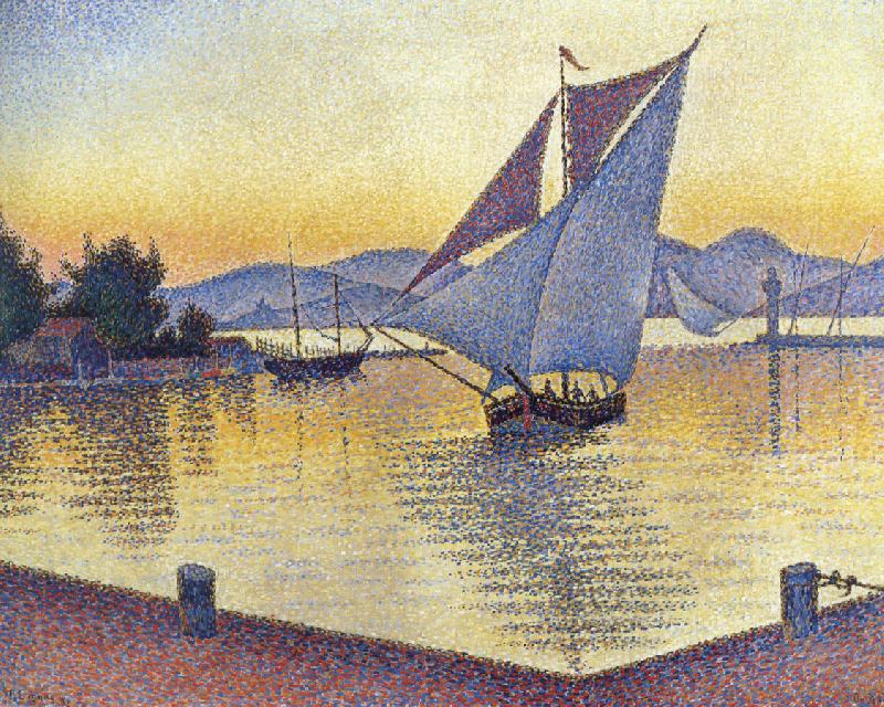 Paul Signac port at sunset Germany oil painting art